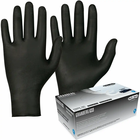 Engångshandske nitril svart puderfri L